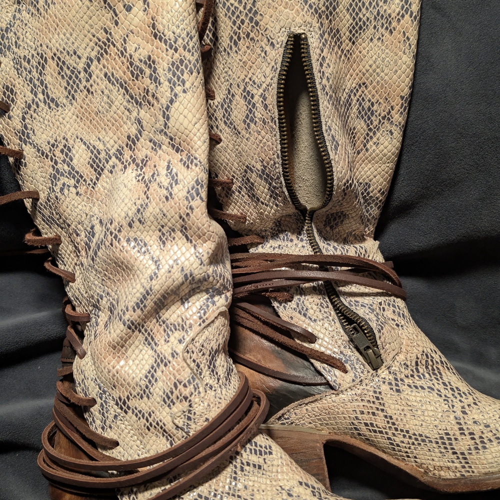Freebird by Steven Cream and Brown Heeled Boots